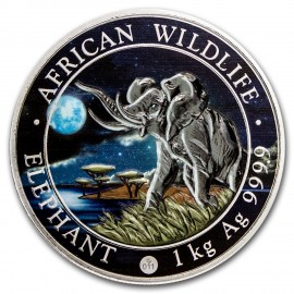 1 Kilo Silber Somalia Elefant 2016 Night Edition 