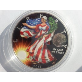 1 Unze Silber American Eagle 2015 "Moon" Coloriert