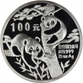 12 Unzen oz Silber China Panda 1988 PP BOX 