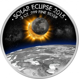 3 Unze Silber ECLIPSE OF THE SUN Solar 3 Oz Silver Coin 1500 Francs Burkina Faso 2015