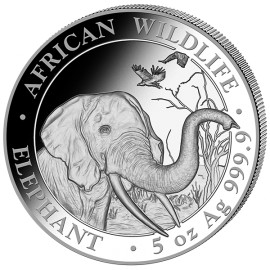 5 Unze oz Silber Somalia Elefant 2018