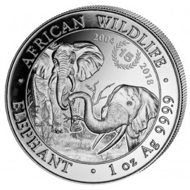 1 Unze Silber Somalia Elefant 2004 -  2018 Privy  15 Jahre