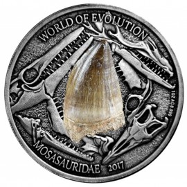 1 Unze oz Silber 1000 Francs 2017 Burkina Faso Mosasauridae World of Evolution Antique Finish