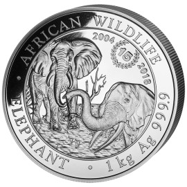 1 Kilo Silber Somalia Elefant Jubiläum 2004-2018