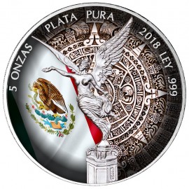 5 Unzen Silber Mexiko Libertad 2018 Aztekenkalender