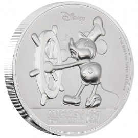 2 Unze oz   Silber  Mickey Mouse 90 Jahre   PP  Ultra High Relief