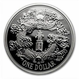 1 Unze Silber 2018 China Tiensin Dragon Dollar Restrike (PU)