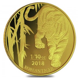 1/10 oz Unze  Gold Korean Tiger 2018 Blister 