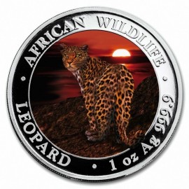 1 Unze Silber Somalia Leopard 2018 farbig box