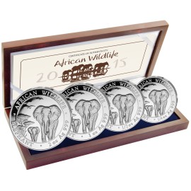 3,75 Unzen Set Prestige Silber Somalia Elefant 2015